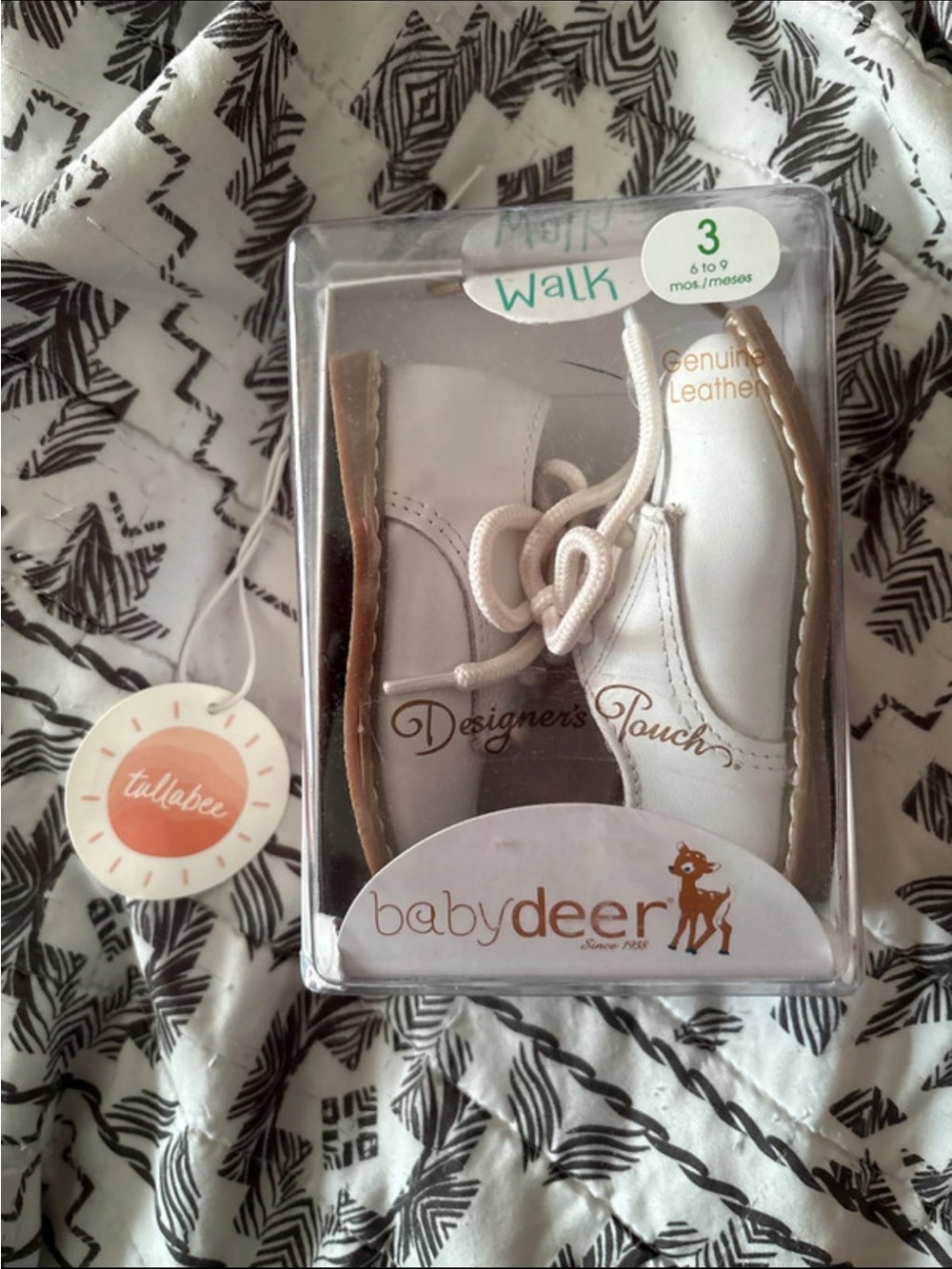 Baby Deer White Leather Baby Walker Shoes